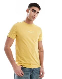 Fred Perry Central Logo T-shirt In Yellow For Men