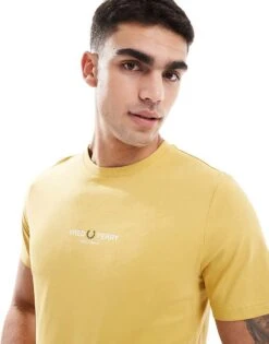 Fred Perry Central Logo T-shirt In Yellow For Men -Modish Men Wear 208006303 4