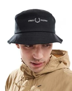 Fred Perry Five Panel Twill Bucket Hat In Black For Men -Modish Men Wear 208006319 1 black 1