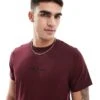 Fred Perry Embroidered T-shirt In Burgundy For Men