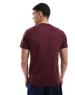 Fred Perry Embroidered T-shirt In Burgundy For Men -Modish Men Wear 208006334 4