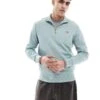 Fred Perry Half Zip Sweatshirt In Ice Blue For Men