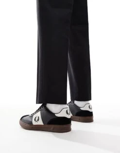 Fred Perry B4 Leather And Suede Trainers In Black For Men -Modish Men Wear 208006355 4