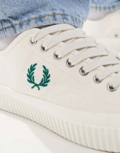 Fred Perry Hughes Canvas Trainers In White For Men -Modish Men Wear 208006388 4