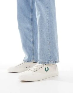 Fred Perry Hughes Canvas Trainers In White For Men -Modish Men Wear 208006388 5