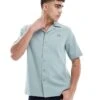 Fred Perry Short Sleeve Revere Collared Shirt In Ice Blue For Men