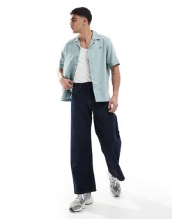 Fred Perry Short Sleeve Revere Collared Shirt In Ice Blue For Men 9 Fred Perry Short Sleeve Revere Collared Shirt In Ice Blue For Men -Modish Men Wear 208006421 3