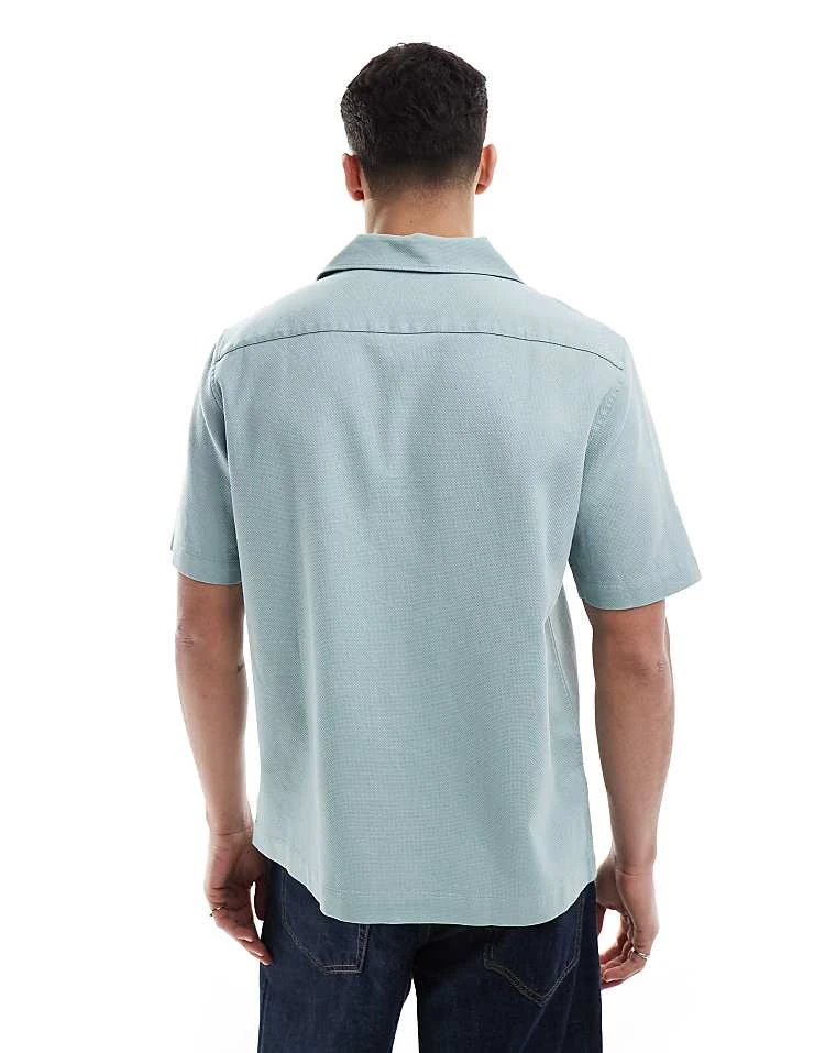 Fred Perry Short Sleeve Revere Collared Shirt In Ice Blue For Men 6 Fred Perry Short Sleeve Revere Collared Shirt In Ice Blue For Men - Image 4
