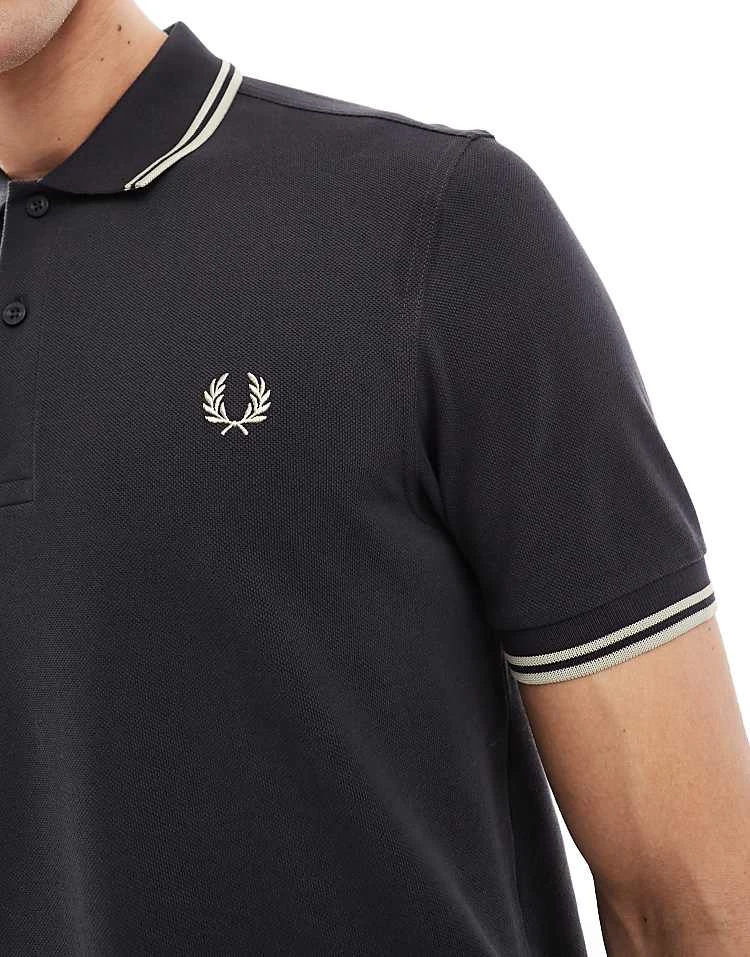 Fred Perry Twin Tipped Polo Shirt In Dark Grey For Men 4 Fred Perry Twin Tipped Polo Shirt In Dark Grey For Men - Image 2
