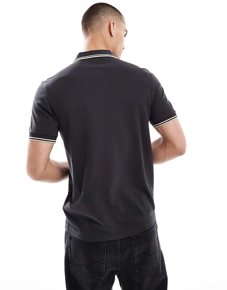 Fred Perry Twin Tipped Polo Shirt In Dark Grey For Men 5 Fred Perry Twin Tipped Polo Shirt In Dark Grey For Men - Image 3