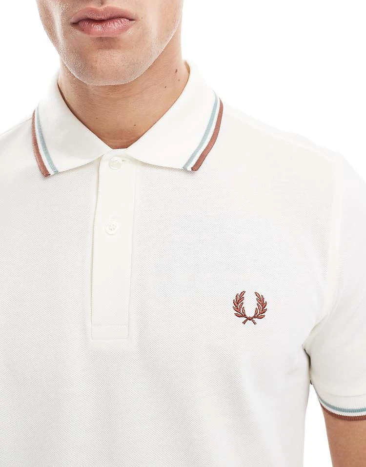 Fred Perry Twin Tipped Polo Shirt In Off White For Men 4 Fred Perry Twin Tipped Polo Shirt In Off White For Men - Image 2