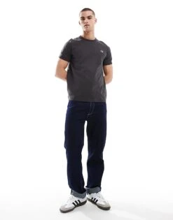 Fred Perry Ringer T-shirt In Grey For Men -Modish Men Wear 208006481 3