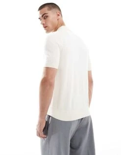 Fred Perry Knitted Polo Short Sleeve Shirt In Off White For Men -Modish Men Wear 208006483 4