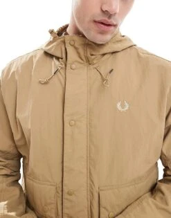 Fred Perry Cropped Fishing Parka Jacket In Beige For Men -Modish Men Wear 208006526 3