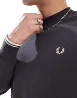 Fred Perry Crew Neck Sweatshirt In Dark Grey For Men -Modish Men Wear 208006535 3
