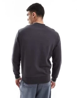 Fred Perry Crew Neck Sweatshirt In Dark Grey For Men -Modish Men Wear 208006535 4