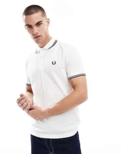 Fred Perry Twin Tipped Polo Shirt In White For Men -Modish Men Wear 208006540 1 white 1