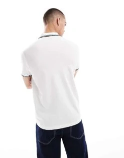 Fred Perry Twin Tipped Polo Shirt In White For Men -Modish Men Wear 208006540 4