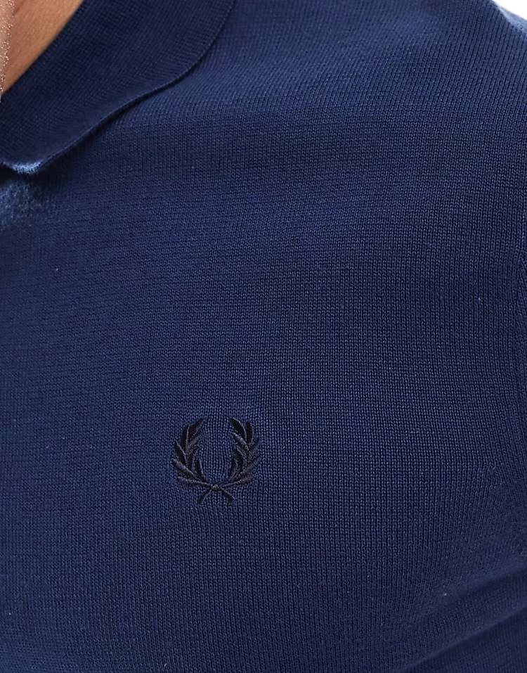 Fred Perry Knitted Polo Short Sleeve Shirt In Deep Blue For Men 5 Fred Perry Knitted Polo Short Sleeve Shirt In Deep Blue For Men - Image 3