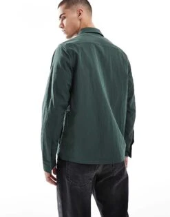 Fred Perry Technical Zip Through Overshirt In Dark Green For Men -Modish Men Wear 208006582 4