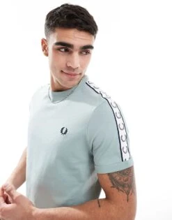 Fred Perry Contrast Tape Ringer T-shirt In Ice Blue For Men -Modish Men Wear 208006597 1 blue 1