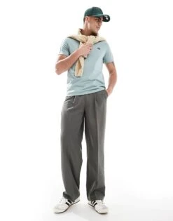 Fred Perry Contrast Tape Ringer T-shirt In Ice Blue For Men -Modish Men Wear 208006597 3