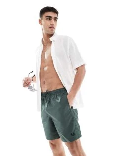 Fred Perry Swim Shorts In Dark Green For Men -Modish Men Wear 208006609 4