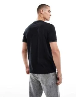 Fred Perry Twin Tipped T-shirt In Black And Green For Men -Modish Men Wear 208006610 4