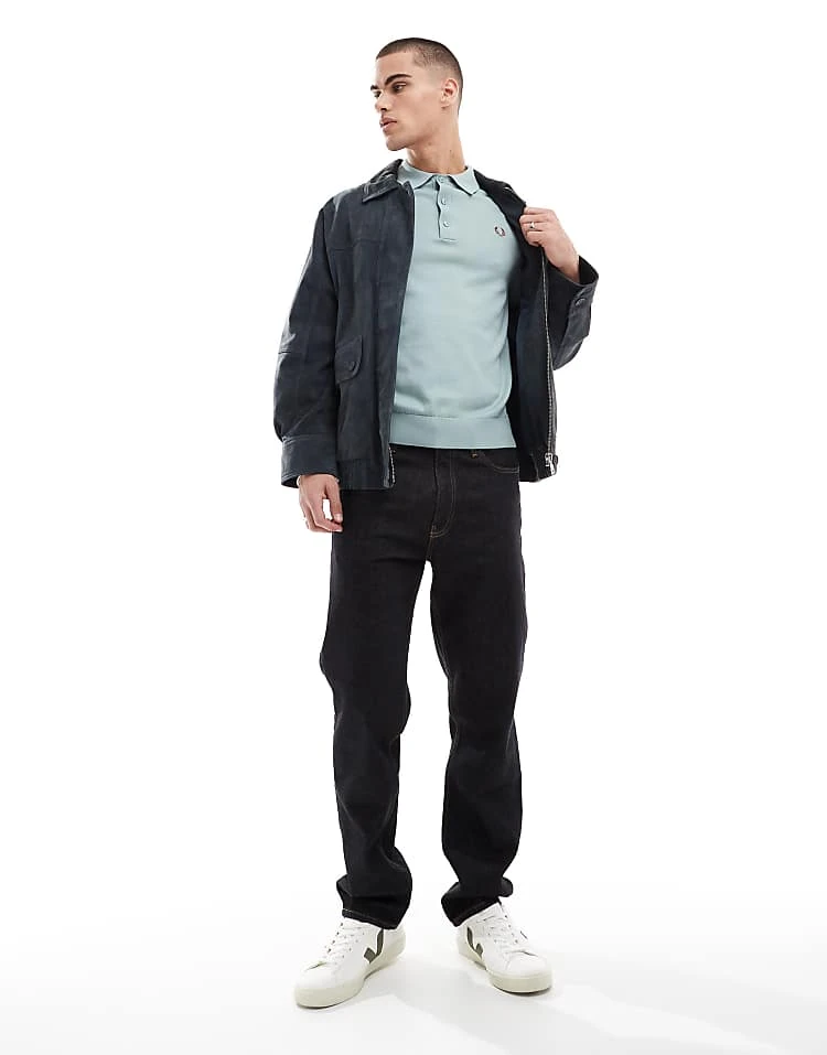 Fred Perry Knitted Polo Short Sleeve Shirt In Ice Blue For Men 4 Fred Perry Knitted Polo Short Sleeve Shirt In Ice Blue For Men - Image 2