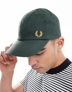 Fred Perry Classic Oxford Baseball Cap In Dark Green For Men -Modish Men Wear 208006633 1 green 1