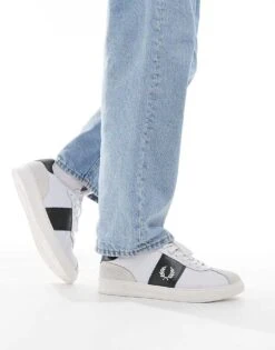 Fred Perry B4 Leather And Suede Trainers In White For Men -Modish Men Wear 208006638 3