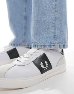 Fred Perry B4 Leather And Suede Trainers In White For Men -Modish Men Wear 208006638 4