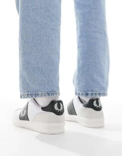 Fred Perry B4 Leather And Suede Trainers In White For Men -Modish Men Wear 208006638 5