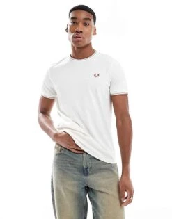 Fred Perry Twin Tipped T-shirt In White For Men