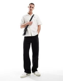 Fred Perry Short Sleeve Revere Collared Shirt In Off White For Men 9 Fred Perry Short Sleeve Revere Collared Shirt In Off White For Men -Modish Men Wear 208006693 3