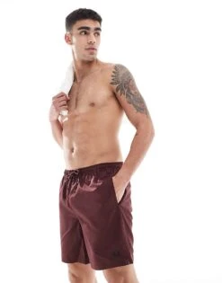 Fred Perry Swim Shorts In Burgundy For Men -Modish Men Wear 208006720 1 red 1
