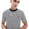 Fred Perry Fine Stripe T-shirt In Navy And White For Men