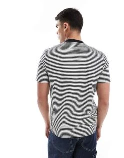 Fred Perry Fine Stripe T-shirt In Navy And White For Men -Modish Men Wear 208006734 4