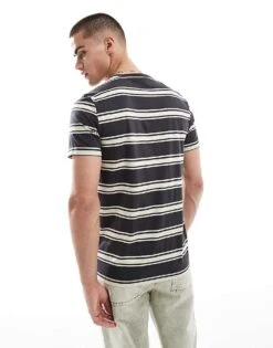 Fred Perry Horizontal Fine Stripe T-shirt In Grey And Navy For Men 10 Fred Perry Horizontal Fine Stripe T-shirt In Grey And Navy For Men -Modish Men Wear 208006775 4
