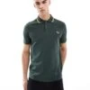 Fred Perry Twin Tipped Polo Shirt In Khaki Green For Men