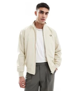Fred Perry Brentham Jacket In Light Beige For Men