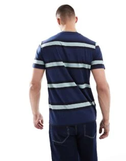 Fred Perry T-shirt In Navy With Horizontal Thick Stripes For Men -Modish Men Wear 208008038 4
