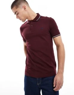 Fred Perry Twin Tipped Polo Shirt In Burgundy For Men -Modish Men Wear 208008058 1 red 1