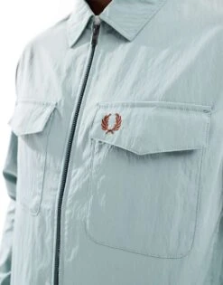 Fred Perry Technical Zip Through Overshirt In Light Blue For Men -Modish Men Wear 208008065 4